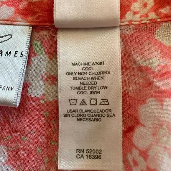 Emma James 3/4 Sleeve Pink Floral Print Button Up Blouse - lightweight Size 12 - Picture 8 of 8